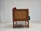 Danish 2-Seater Drop Arm Sofa in Striped Red Wool and Oak, 1950s 13