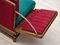 Danish 2-Seater Drop Arm Sofa in Striped Red Wool and Oak, 1950s 22