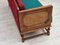 Danish 2-Seater Drop Arm Sofa in Striped Red Wool and Oak, 1950s 18