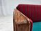 Danish 2-Seater Drop Arm Sofa in Striped Red Wool and Oak, 1950s 19