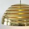 Large Mid-Century Modern Brass Dome Pendant Lamp from Vereinigte Werkstätten Collection 7