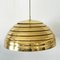 Large Mid-Century Modern Brass Dome Pendant Lamp from Vereinigte Werkstätten Collection 1