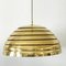 Large Mid-Century Modern Brass Dome Pendant Lamp from Vereinigte Werkstätten Collection 2