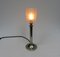 Vintage Art Deco Tischlampe aus vernickeltem & Milchglas 16