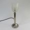 Vintage Art Deco Nickel-plated & Frosted Glass Table Lamp 2