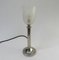 Vintage Art Deco Nickel-plated & Frosted Glass Table Lamp, Image 2
