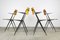 Vintage Grey Blue Pyramid Chairs with Armrests by Wim Rietveld, Set of 4, Image 3
