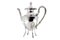 Silberne Kaffeekanne mit Reliefs und Friesen 1