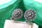 Circular Gold and Silver Earrings with Diamond Chips, Set of 2 4