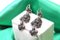 Gold and Silver Earrings with Diamond Chips, Set of 2 5