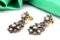 Gold and Silver Earrings with Rhinestones, Set of 2 1