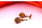 Gold Cufflinks in Filigree Pine Cone Shape and Plaited Crossbars, Set of 2 3