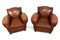 French Leather Club Chairs, 1950s, Set of 2 3