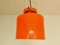 Lámpara colgante con estructura ondulada de vidrio naranja, años 70, Imagen 6
