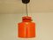 Lámpara colgante con estructura ondulada de vidrio naranja, años 70, Imagen 1