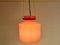Lámpara colgante con estructura ondulada de vidrio naranja, años 70, Imagen 3
