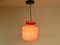 Rippled Structure Orange Glass Pendant Light, 1970s 2