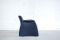 Vintage Swiss Dark Blue Leather Armchair from de Sede 10