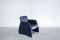 Vintage Swiss Dark Blue Leather Armchair from de Sede 11