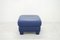 DS17 Blue Leather Ottomans from de Sede, 1990s, Set of 2 4