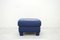 DS17 Blue Leather Ottomans from de Sede, 1990s, Set of 2 1