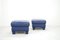 DS17 Blue Leather Ottomans from de Sede, 1990s, Set of 2 2