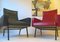 Französische Vintage Sessel in Rot & Schwarz, 1950er, 2er Set 10