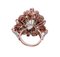 Rose Gold and Silver Cocktail Ring with Green Amethyst 3