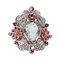 Rose Gold and Silver Cocktail Ring with Green Amethyst 1