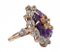 Rose Gold and Silver Ring with Amethyst and Sapphires and Diamonds 2