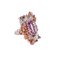 9kt Rose Gold and Silver Ring with Diamonds and Amethysts 2