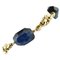 Armband aus 18 Karat Gold mit blauem und schwarzem Gestreiftem Achat und Rubinen 1