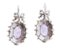 White Gold Earrings with Amethysts, Tsavorite, Diamonds and Enamel, Set of 2 3