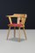 Mid-Century French Bistro Armchair in Beech and Red Upholstery, 1950s 7