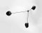Schwarze Spider Deckenlampe mit drei festen Armen von Serge Mouille 3