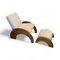 Bouclé Armchairs with Footrest, 1980s, Set of 4 2