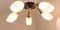 Lampada da soffitto Mid-Century piatta con struttura in metallo laccato nero, Immagine 1