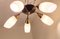 Lampada da soffitto Mid-Century piatta con struttura in metallo laccato nero, Immagine 3