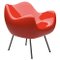 Rm58 Classic Red Composite Seat and Powder-Coated Steel Legs Armchair by Vzor 1