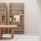 Open Textured Natural Wood Shelves with Metallic Bronze Finish by Ultramobili 17