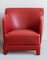 Bright Red Leather Upholstery and Beech Wood Armchair by Casa Casati 2