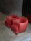 Bright Red Leather Upholstery and Beech Wood Armchair by Casa Casati 3