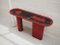 Oval Coral Red Console with Inserted Black Marble Top by Ultramobili 7