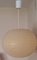 Lampada da soffitto vintage con paralume sferico in plastica e copertura in fibra sintetica leggermente colorata, anni '70, Immagine 2