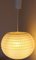 Lampada da soffitto vintage con paralume sferico in plastica e copertura in fibra sintetica leggermente colorata, anni '70, Immagine 3