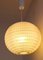 Lampada da soffitto vintage con paralume sferico in plastica e copertura in fibra sintetica leggermente colorata, anni '70, Immagine 5