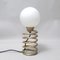 Lampe Spring Blanche et Argentée, 1970s 1