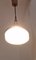 Lampada da soffitto vintage con corpo in alluminio, paralume in vetro decorato su supporto in teak di Sölken, Germania, anni '70, Immagine 5