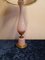 Lampe de Bureau Vintage avec Colonne en Verre Couleur Saumon sur une Monture en Bronze et un Abat-Jour en Tissu Fait Main de Lamplove, 1970s 10