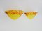 Appliques Murales en Demi-Lune en Pâte de Verre Jaune-Orange, 1980s 4